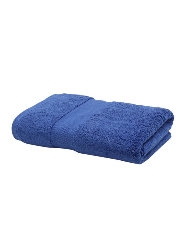 Buy BOMBAY DYEING Blue Solid 650 GSM Bath Towel Bath Towels for