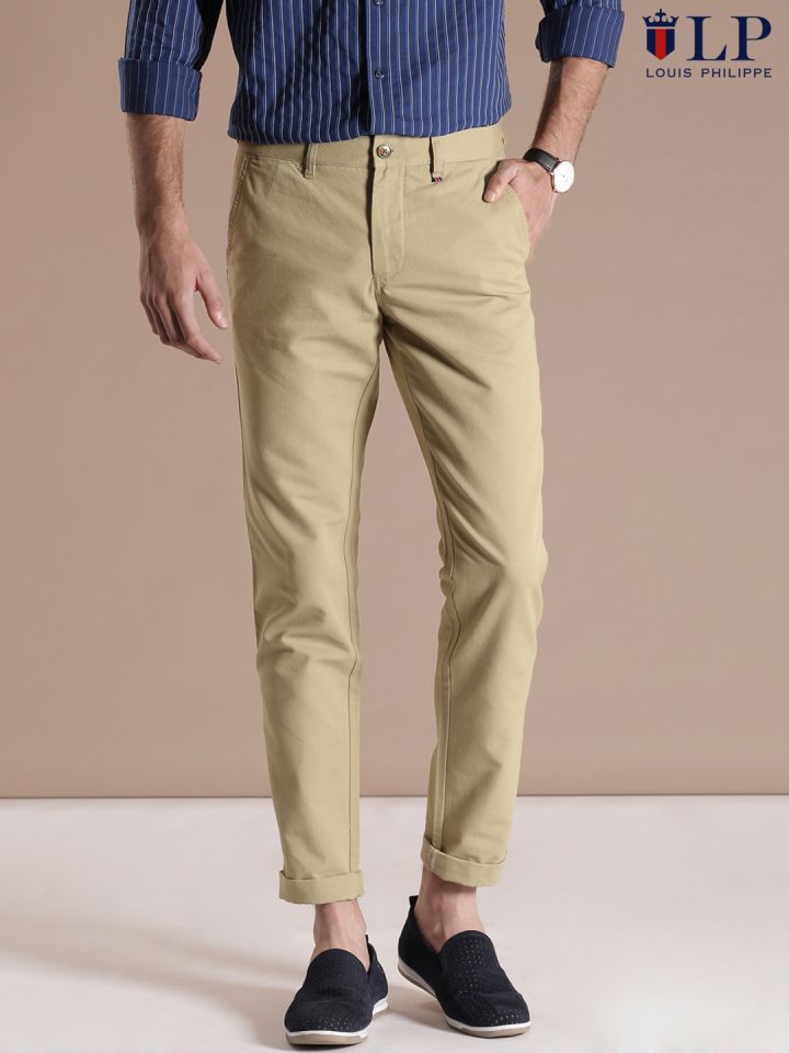 Buy LOUIS PHILIPPE SPORTS Mens 4 Pocket Solid Chinos Steven Tapered Fit   Shoppers Stop
