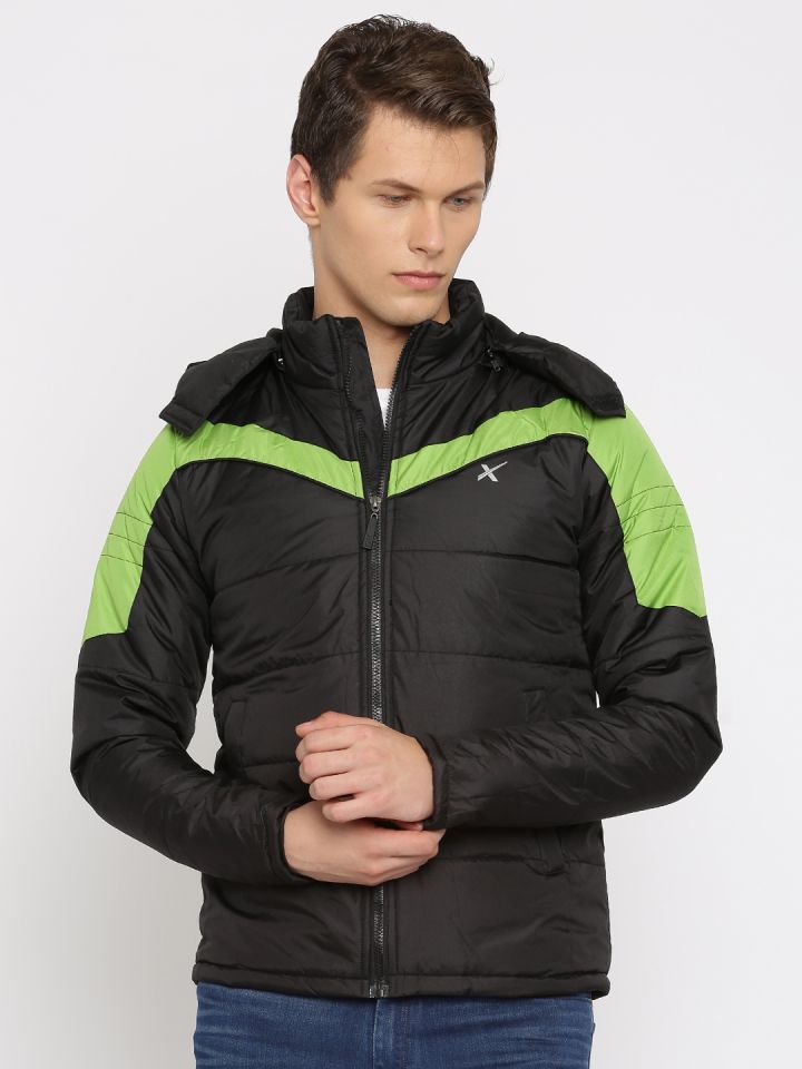 Buy HRX By Hrithik Roshan Black Green Puffer Jacket With