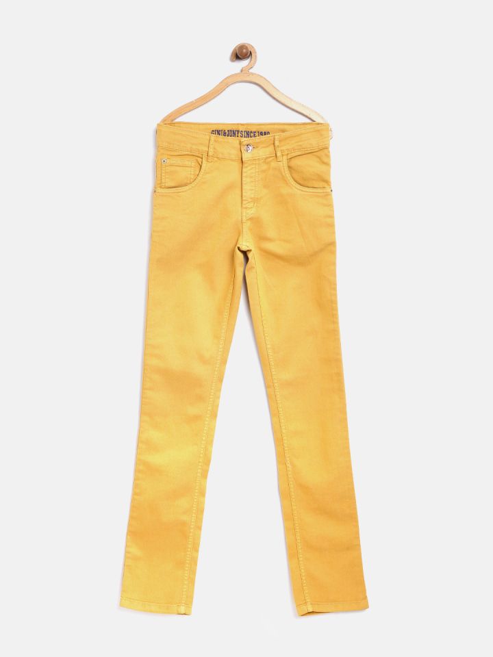 Buy Gini Jony Boys Mustard Yellow Jeans Jeans for Boys 1356434