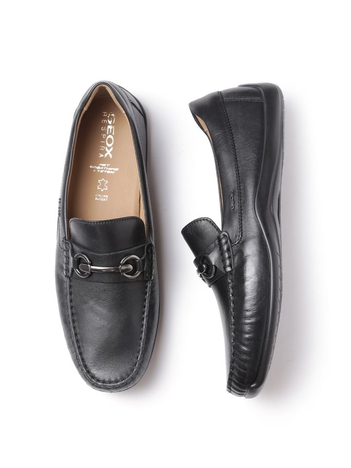 Buy GEOX Respira Men Black Italian Patent Leather Loafers Casual