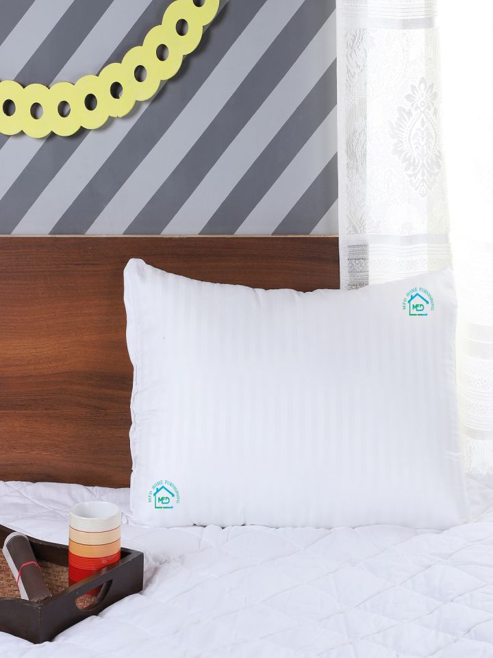 Buy MFD HOME FURNISHING White Striped Ortholite Sleep Pillow