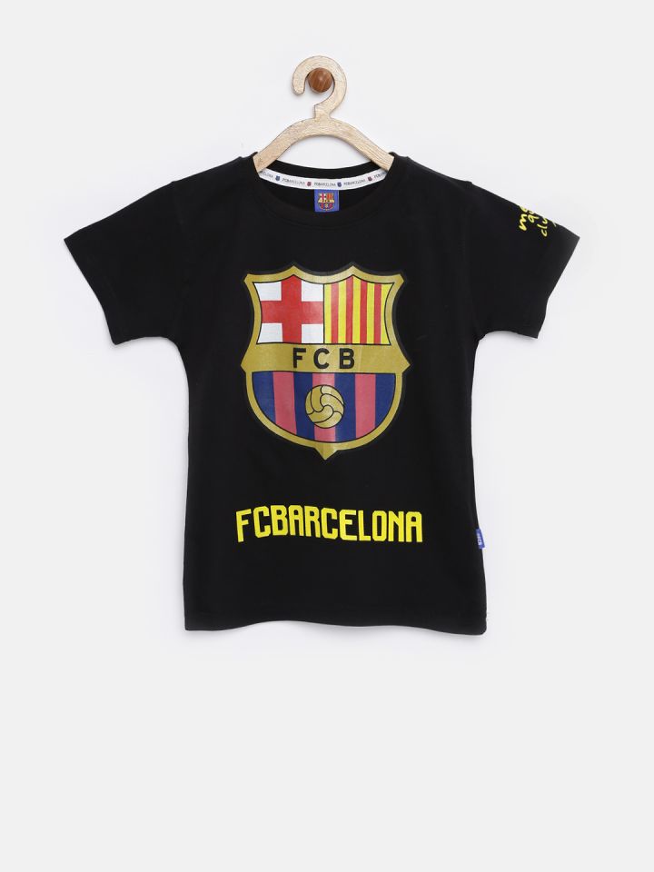 Buy Fc Barcelona Boys Black Printed T Shirt Tshirts For Boys