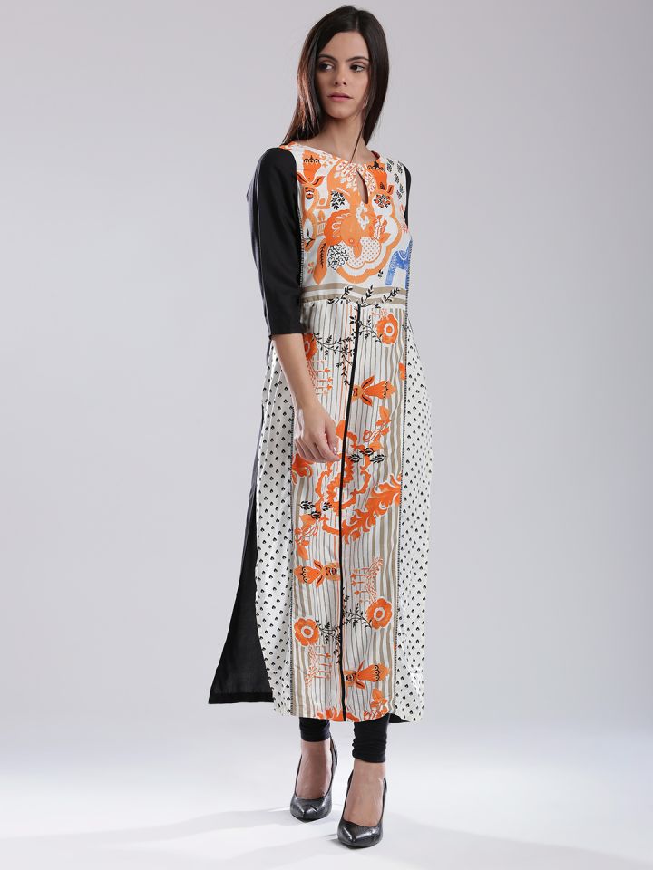 White long kurti on sale myntra
