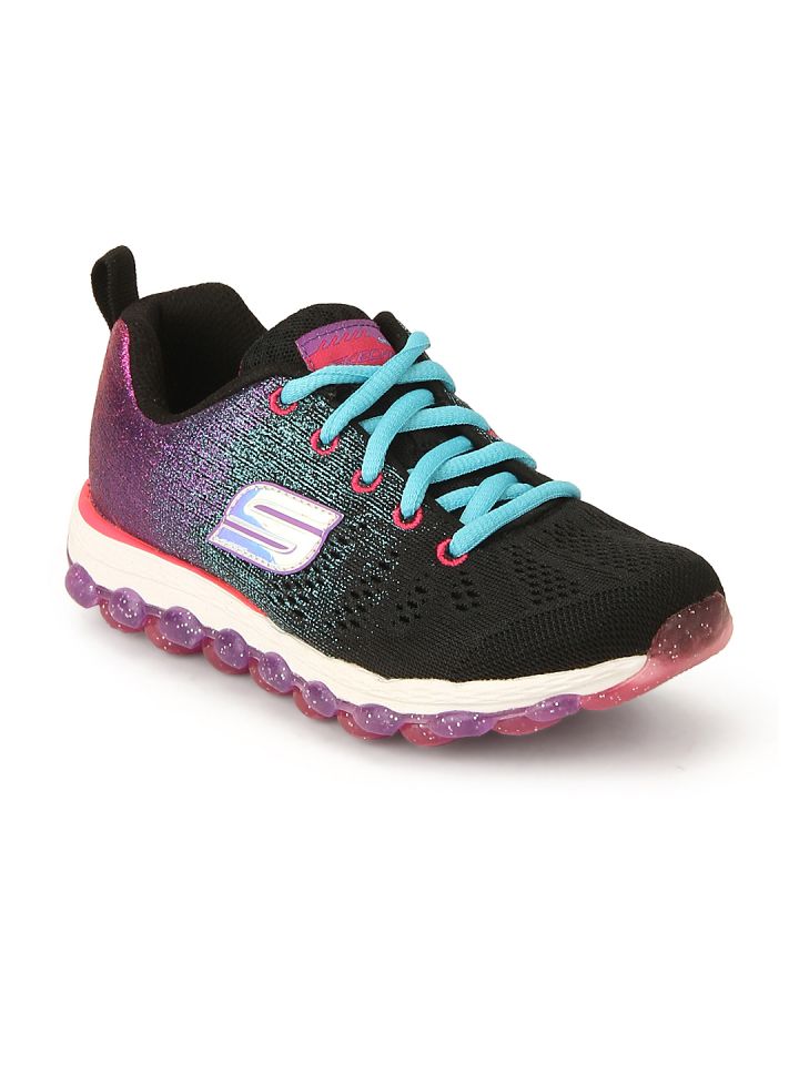 Girls black skechers outlet