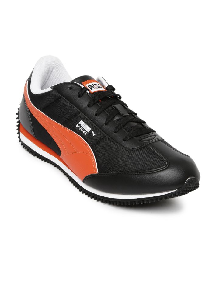 puma velocity tetron ii idp black & white sneakers