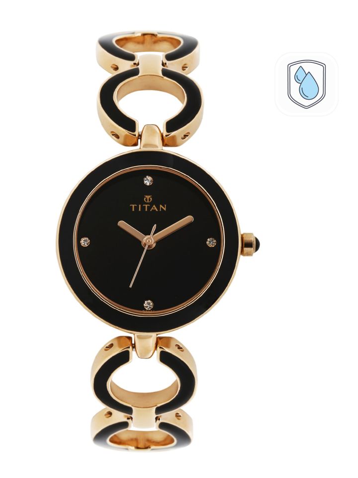 Titan black dial ladies on sale watch