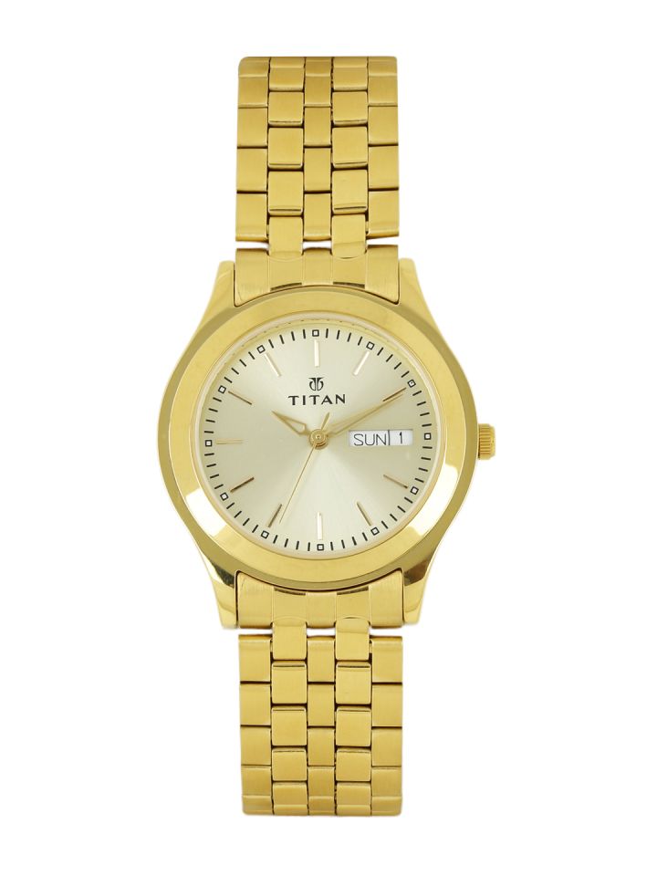Titan watch in golden colour sales