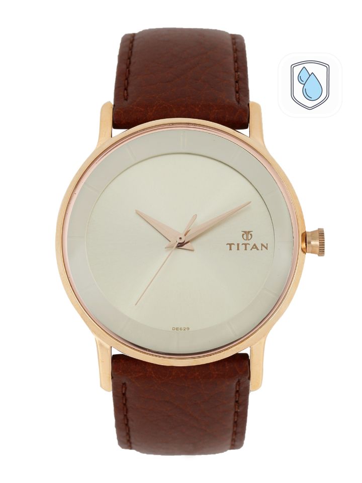 Titan 1580yl05j leather analog men's watch price sales