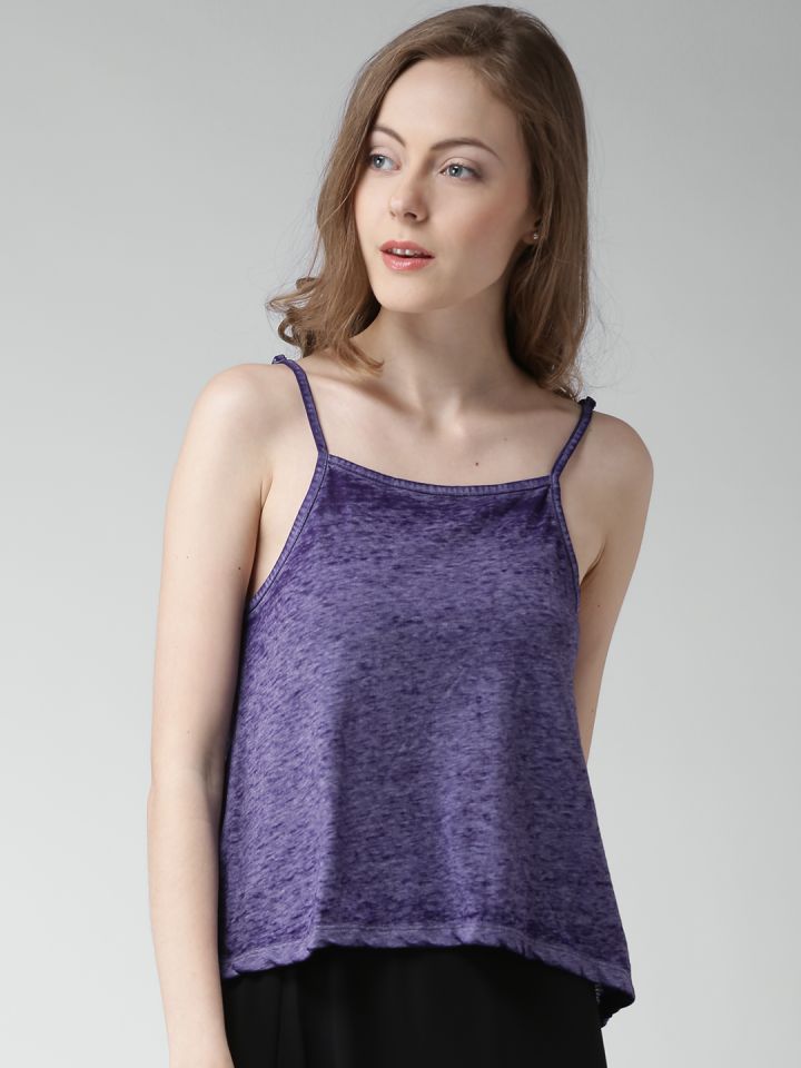 FOREVER 21 Purple Burn Out Spaghetti Top