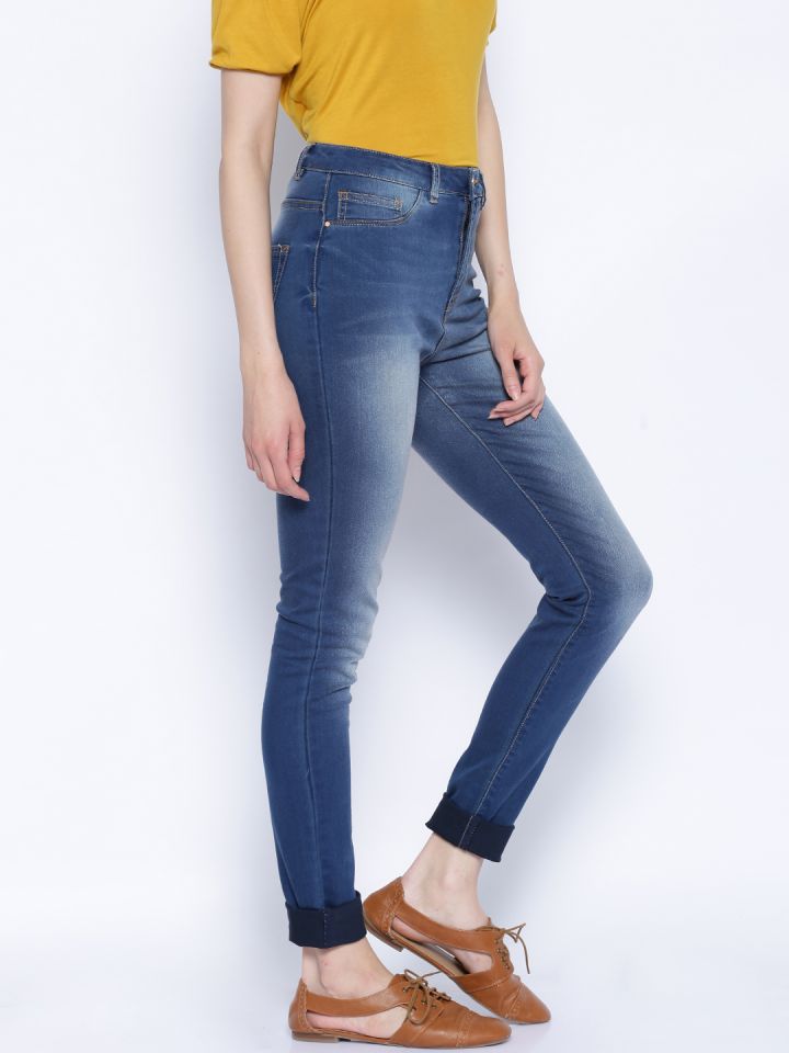 high waist jeans in myntra