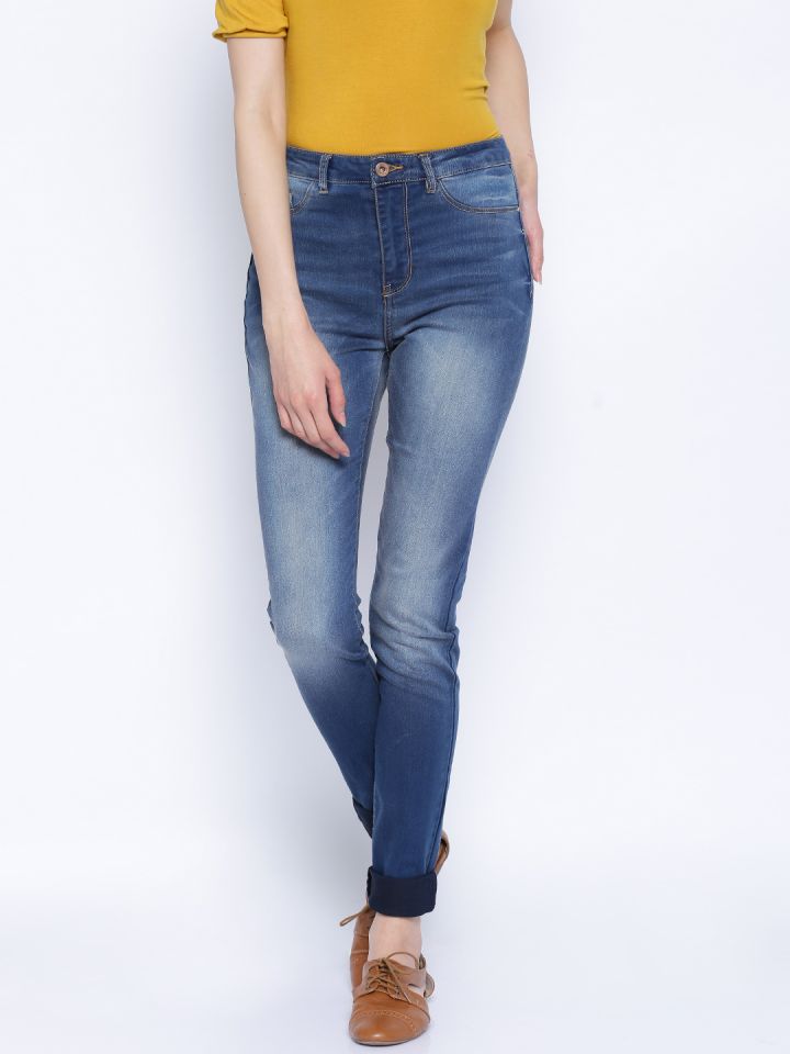 high waist jeans in myntra