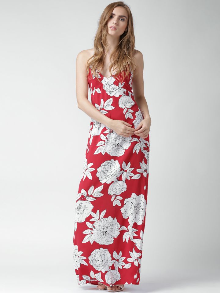 Forever 21 Floral Maxi Dress Red Roses Small S New 32 Ebay