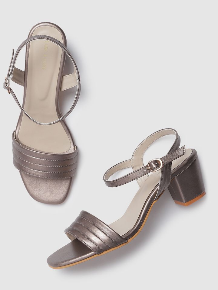 Gunmetal block heels clearance