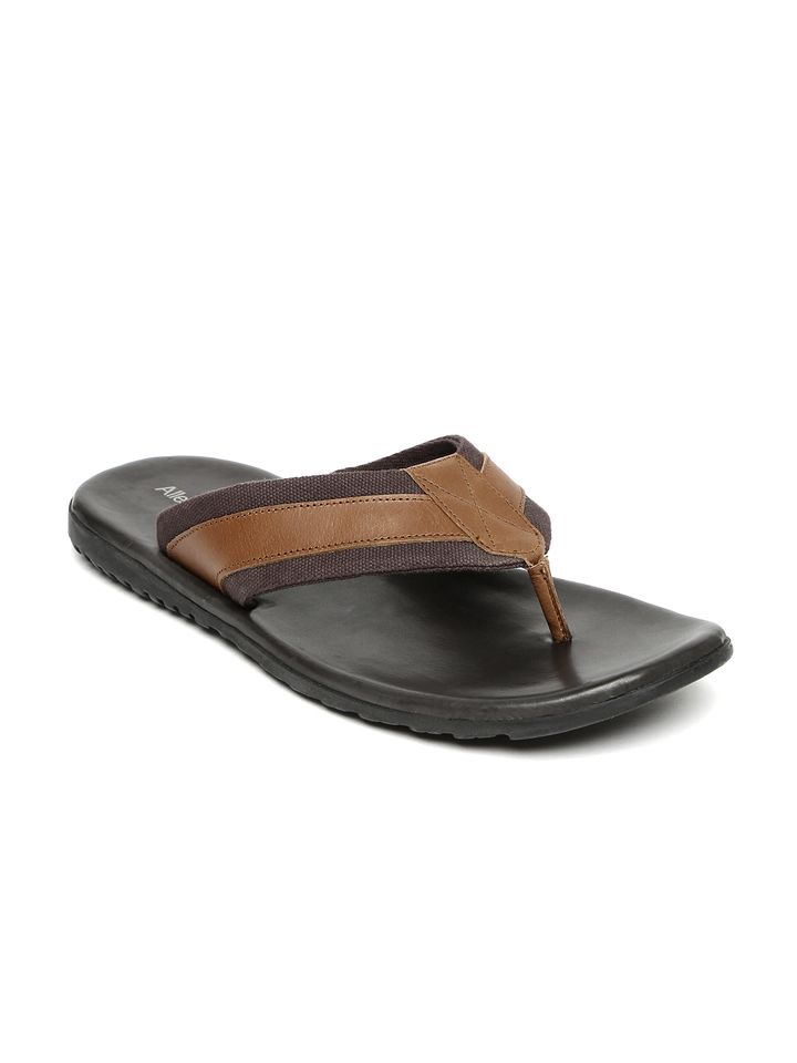 Buy Allen Solly Men Brown Leather Sandals - Sandals for Men 1370122 | Myntra