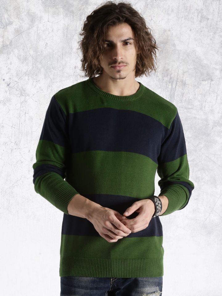 Green store striped sweater