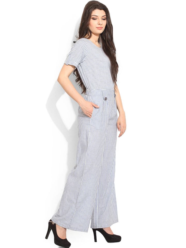 striped jumpsuit myntra