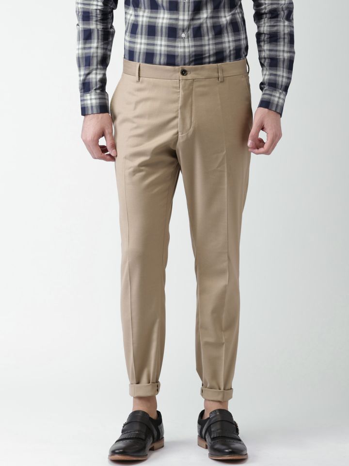 SELECTED HOMME Formal Trousers  Buy SELECTED HOMME Black Striped Slim Fit  Trouser Online  Nykaa Fashion
