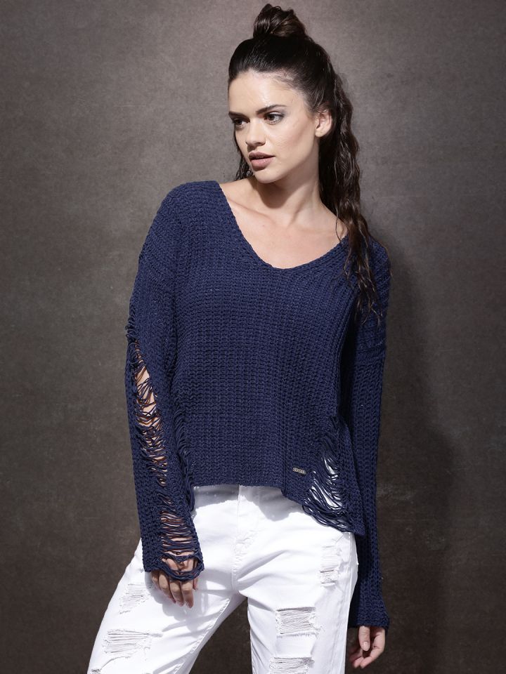 Distressed 2025 sweater women's
