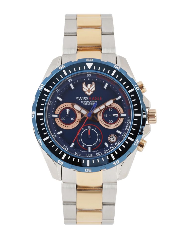 Buy Swiss Eagle Men Navy Dial Chronograph Watch SE 9084B TTRG 02