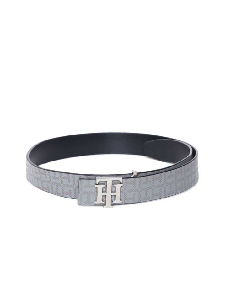 Buy Tommy Hilfiger Men Grey Leather Printed Belt Belts For Men 1378104 Myntra