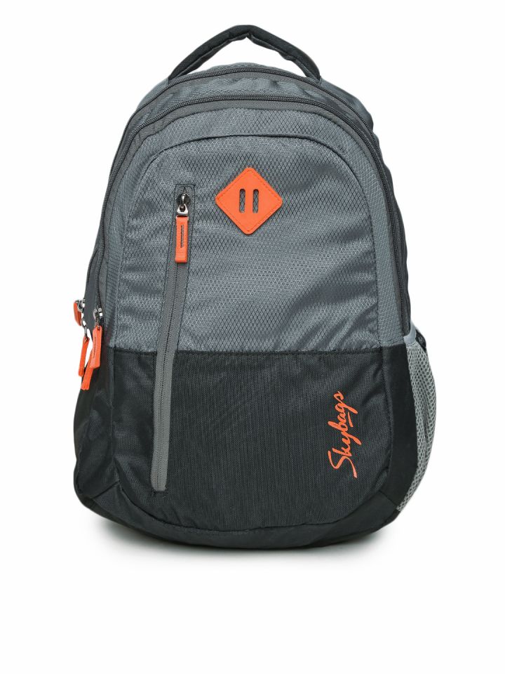 skybags footloose leo 03 grey & black color block backpack