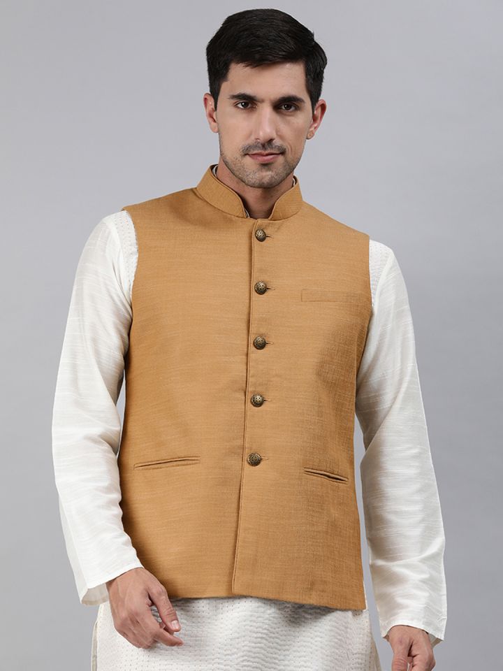 Khaki nehru online jacket