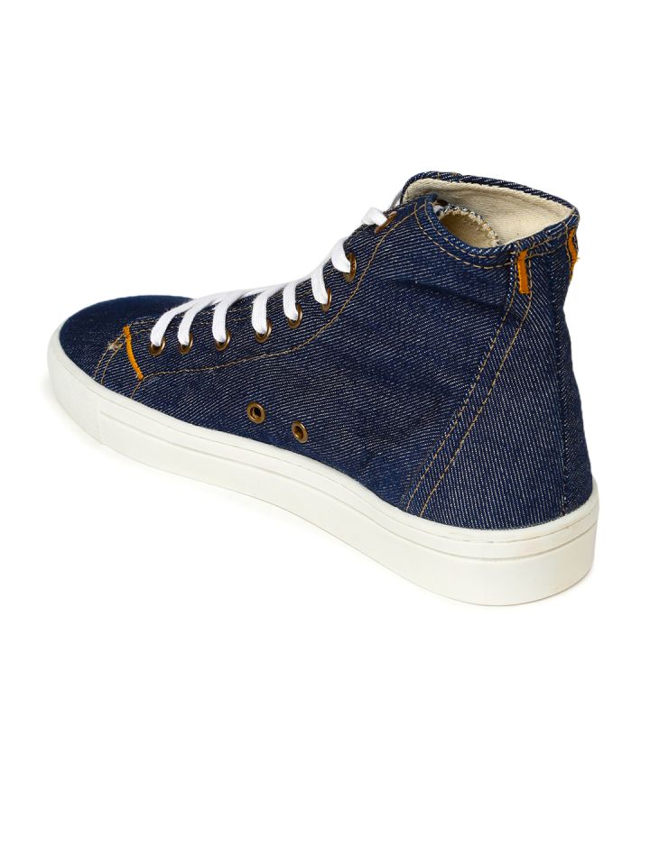 Buy Levi's Men Blue High Top Denim Sneakers - Casual Shoes for Men 1384174  | Myntra