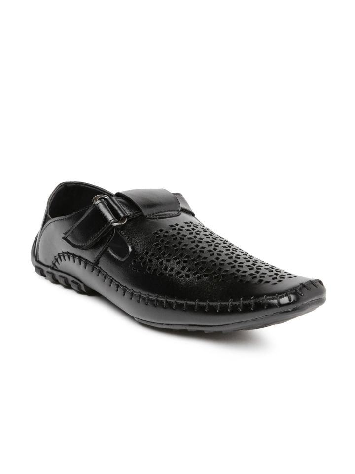 Black closed sandals sales