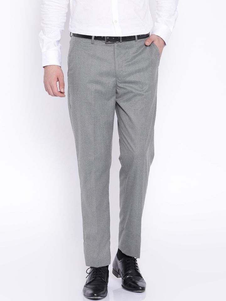 Buy Peter England Grey Smart Fit Formal 