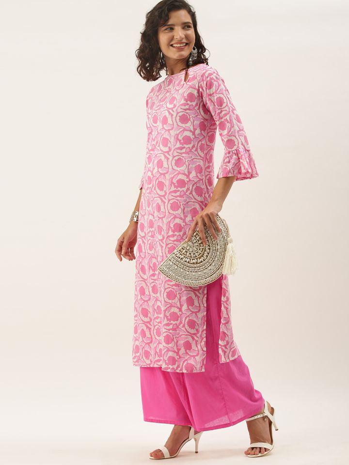 Anouk pink on sale printed straight kurta