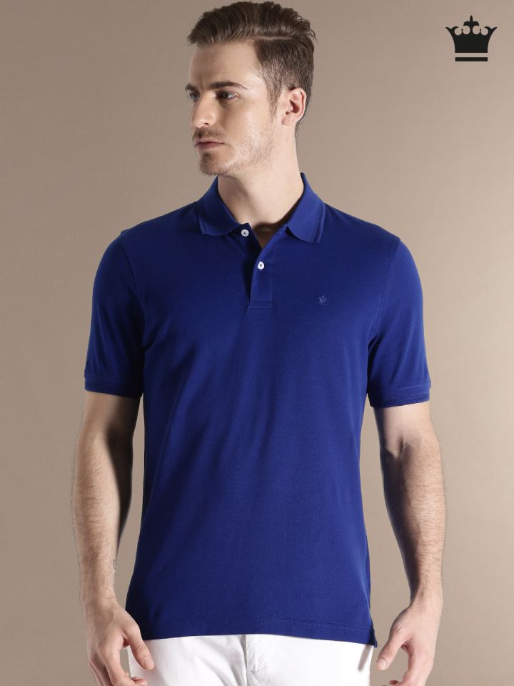 Buy Louis Philippe Men Blue Solid Polo Collar T Shirt - Tshirts for Men  17858678