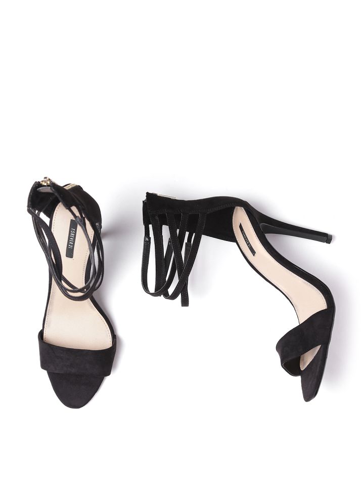 Buy FOREVER 21 Women Black Slim Heels Heels for Women 1393774