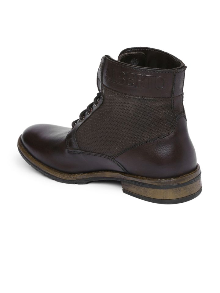 Dark Brown Leather Boots - Casual Shoes 