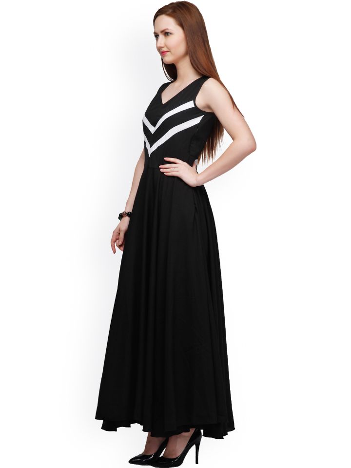 Buy Eavan Black Printed Maxi Dress Dresses for Women 1402145