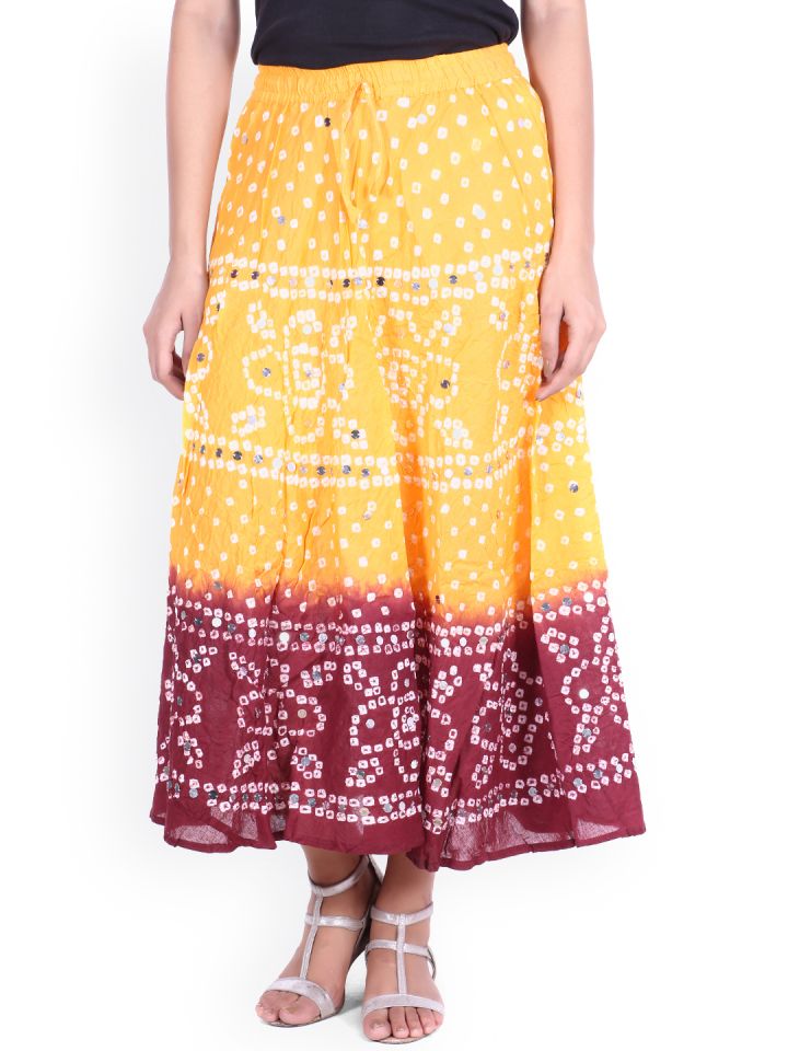 Burgundy yellow deals skirt