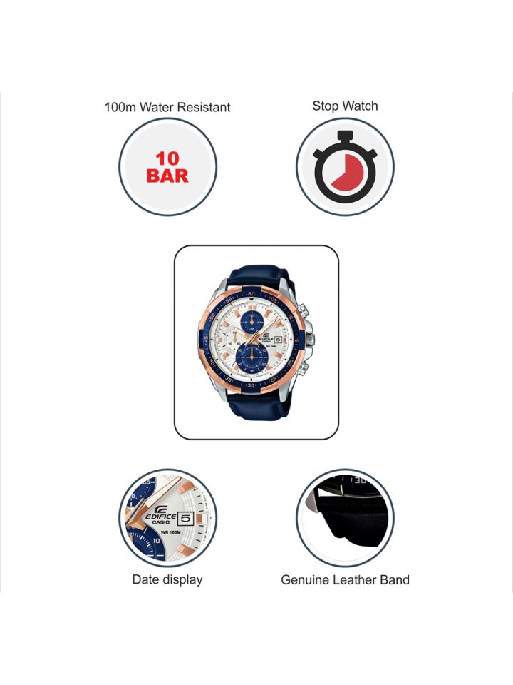 CASIO Edifice Men Off White Dial Chronograph Watch EFR 539L 7CVUDF EX306