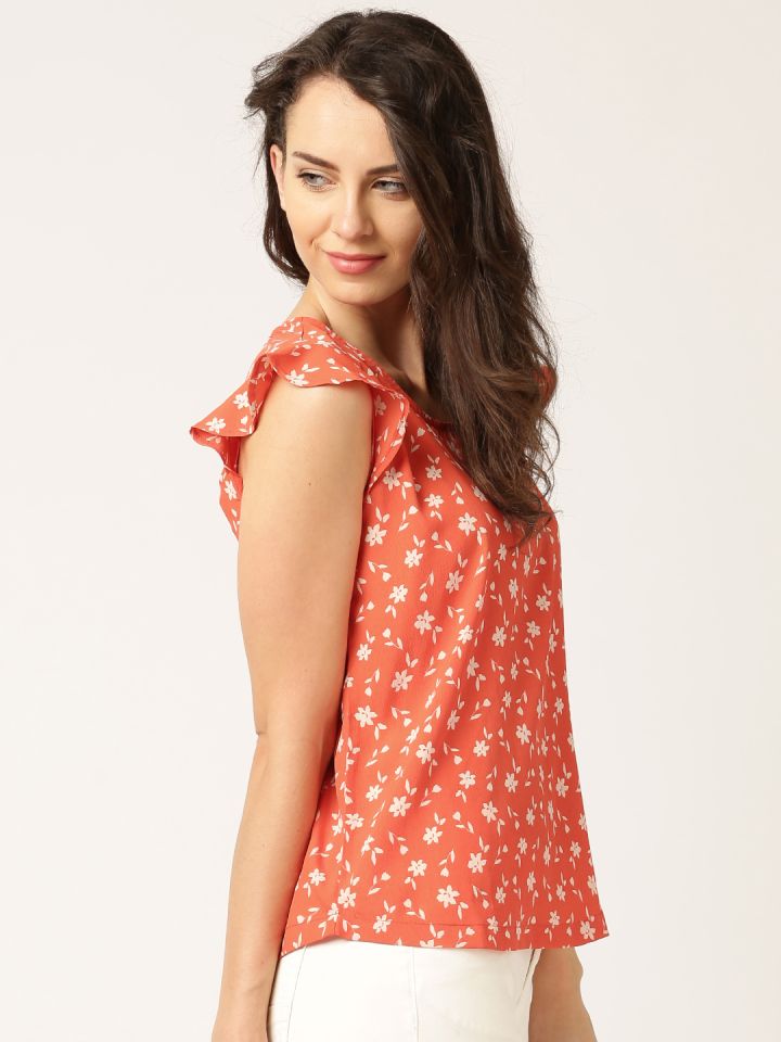 Orange chiffon hotsell shirt