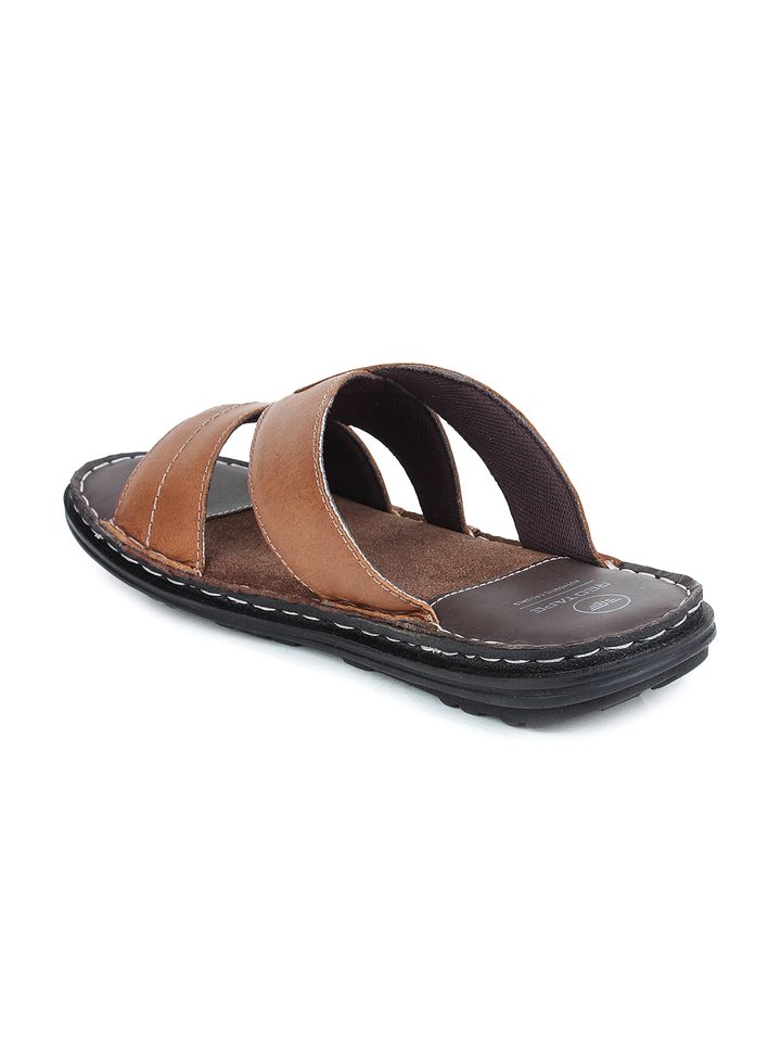 red tape men's tan leather sandals