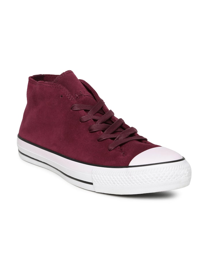 Buy Converse Unisex Burgundy Mid Top Suede Sneakers - Casual Shoes for  Unisex 1412281 | Myntra