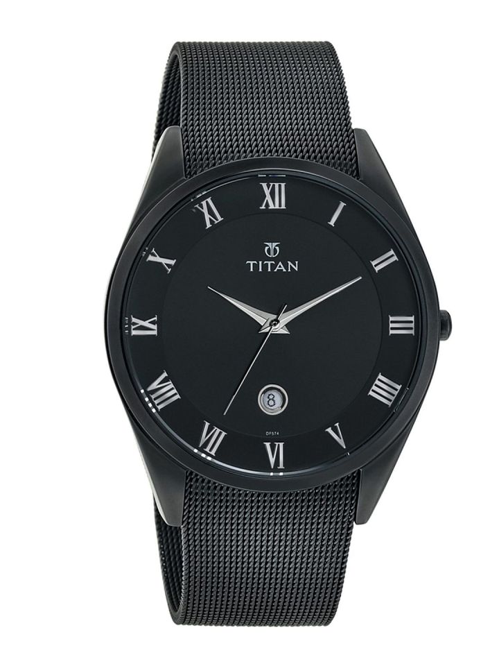 Titan black colour watch top