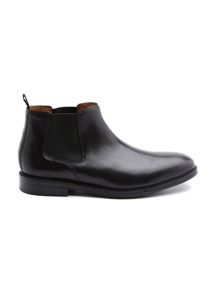Buy Clarks Men Black Leather Chelsea Boots Casual Shoes For Men 1414684 Myntra