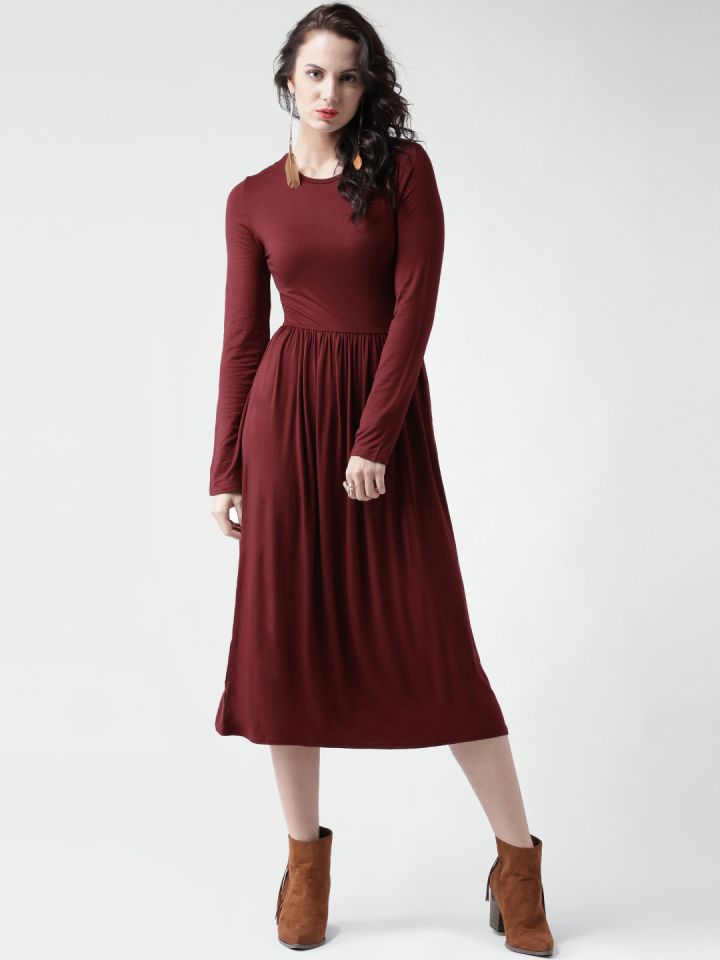 Boohoo maroon deals dress