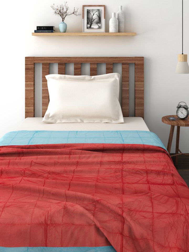 Buy Raymond Home Red Blue Reversible Ac Single Quilt Comforter