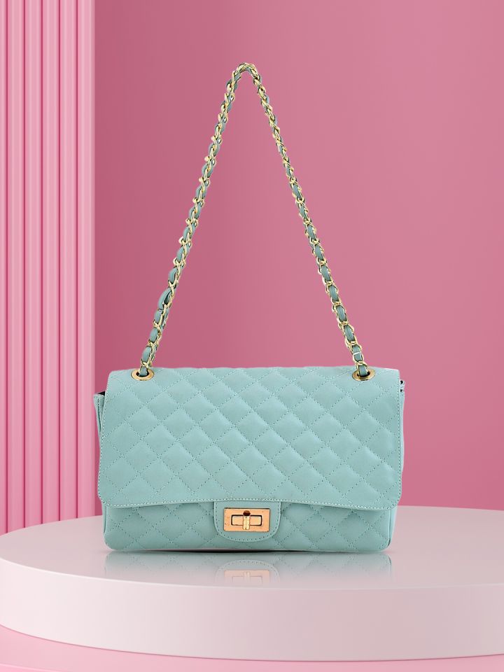 Blue quilted best sale bag