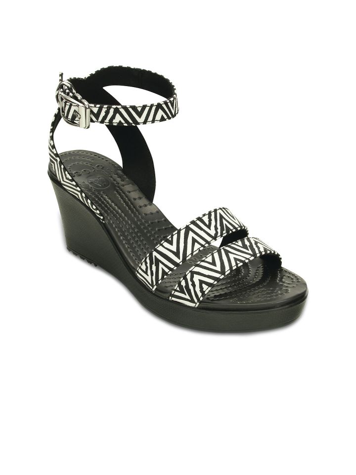 crocs black wedges