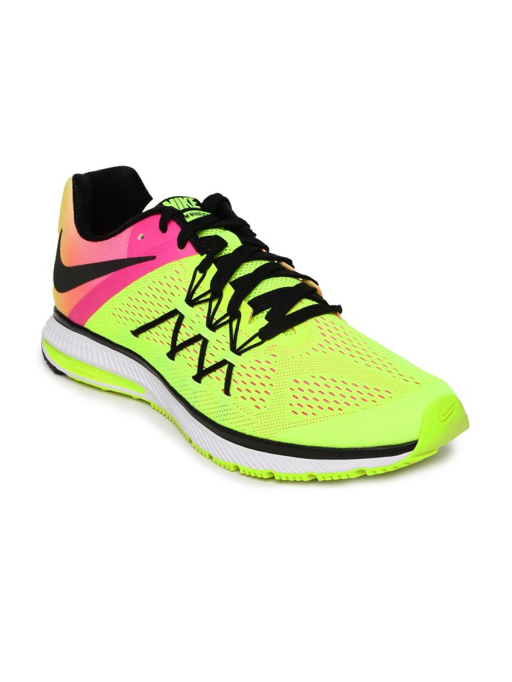 Instalar en pc Excretar Usando una computadora Buy Nike Men Fluorescent Green & Pink ZOOM WINFLO 3 OC Running Shoes -  Sports Shoes for Men 1421037 | Myntra