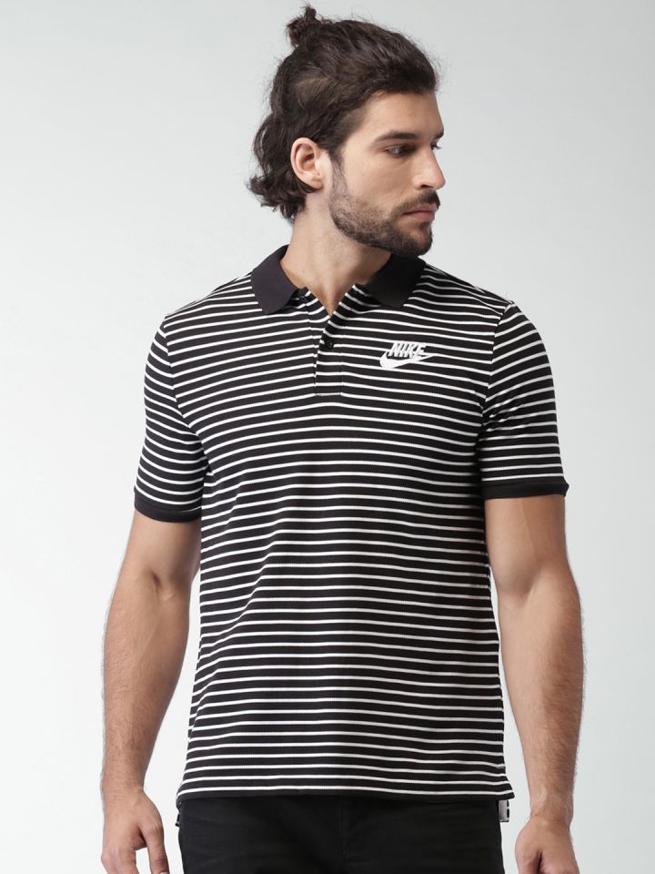 Nike black and white striped shirt shop