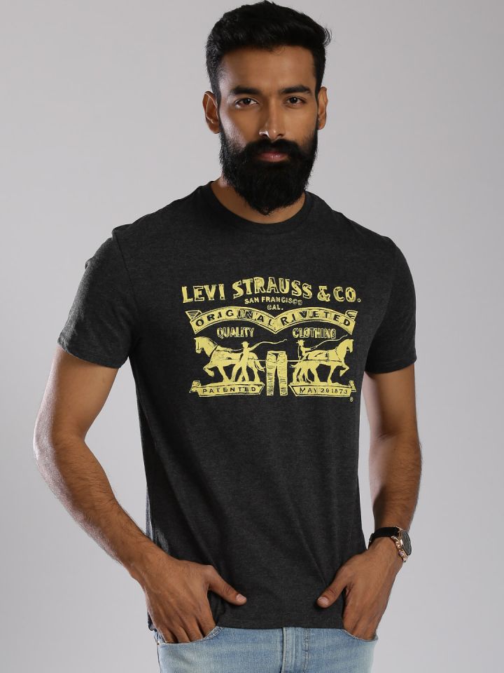 Buy Levi s Charcoal Grey Printed T Shirt Tshirts for Men 1424134