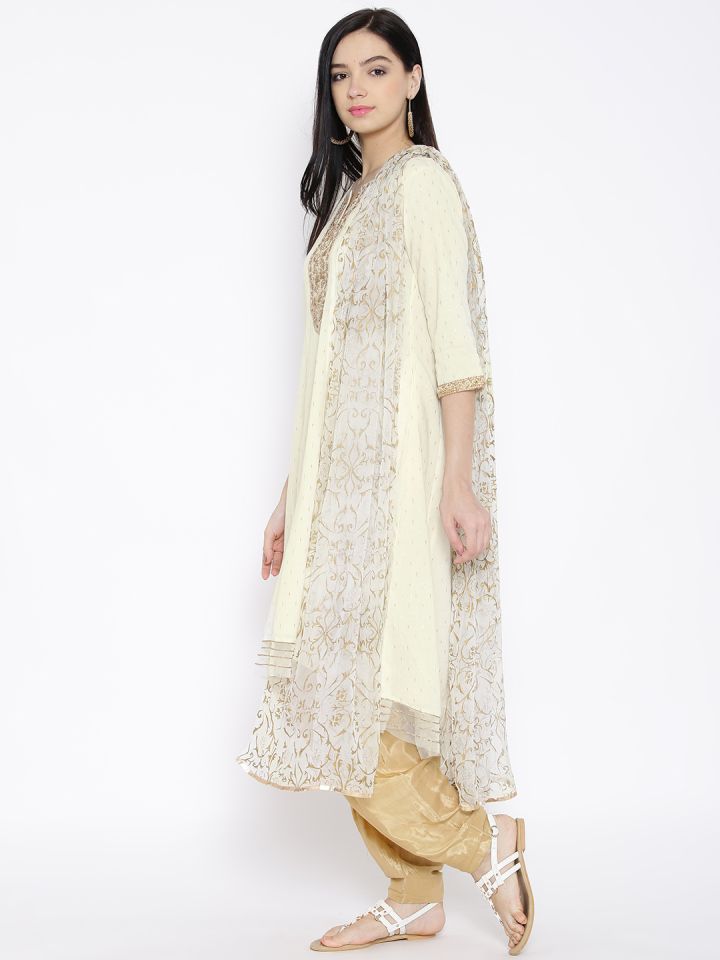 Biba beige top salwar suit